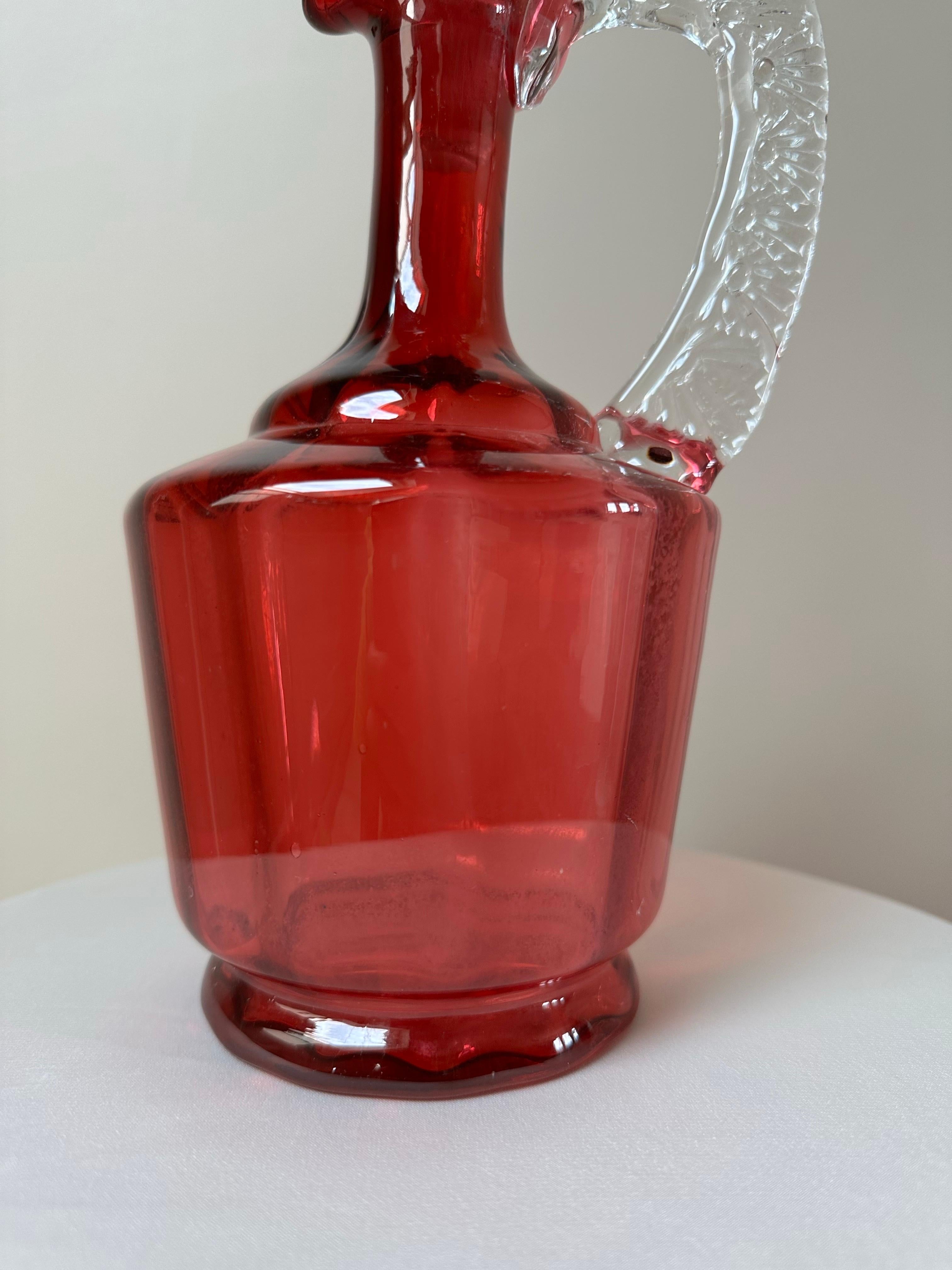 Verre brun Carafe victorienne en verre soufflé à la main, 19e siècle en vente