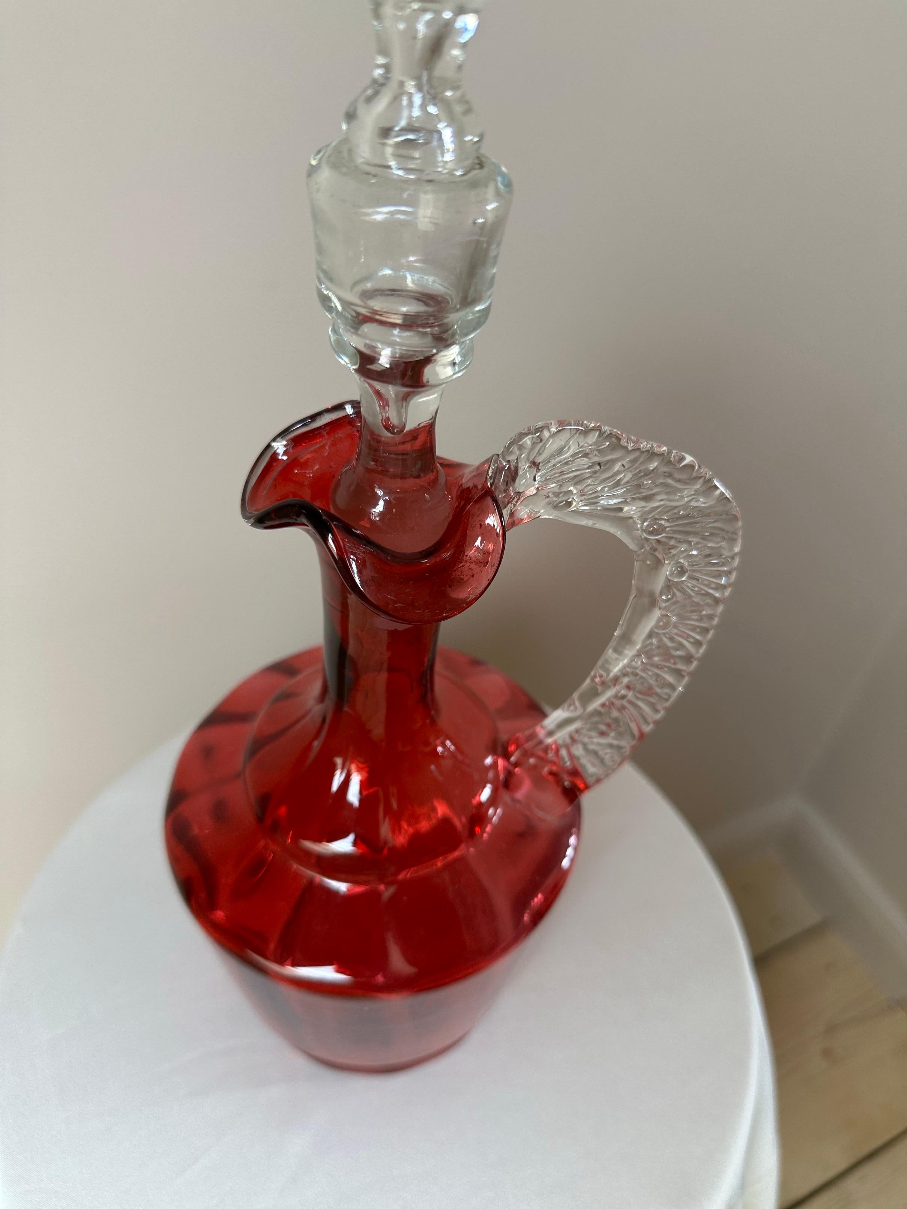 Carafe victorienne en verre soufflé à la main, 19e siècle en vente 4