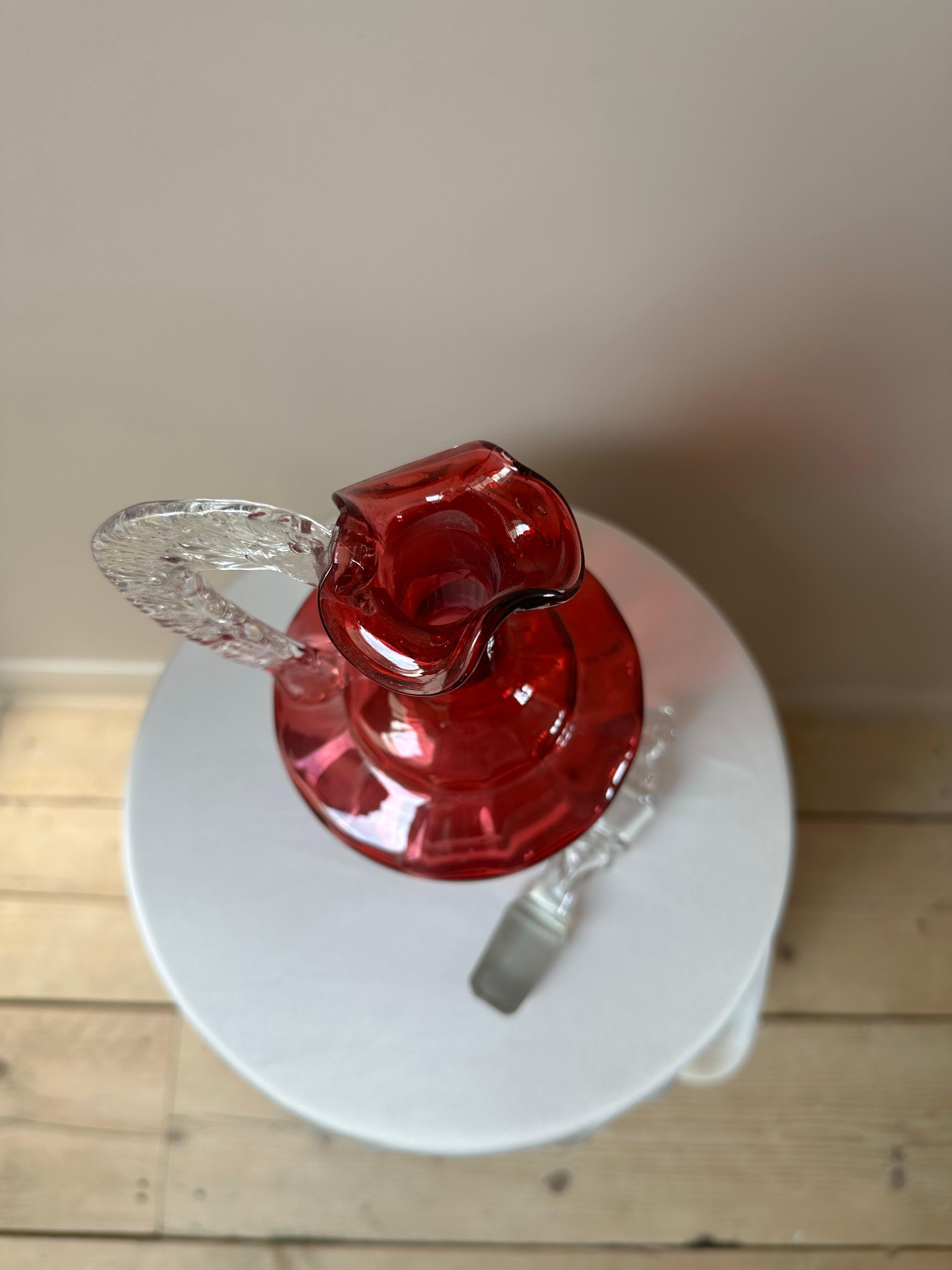 Carafe victorienne en verre soufflé à la main, 19e siècle en vente 6