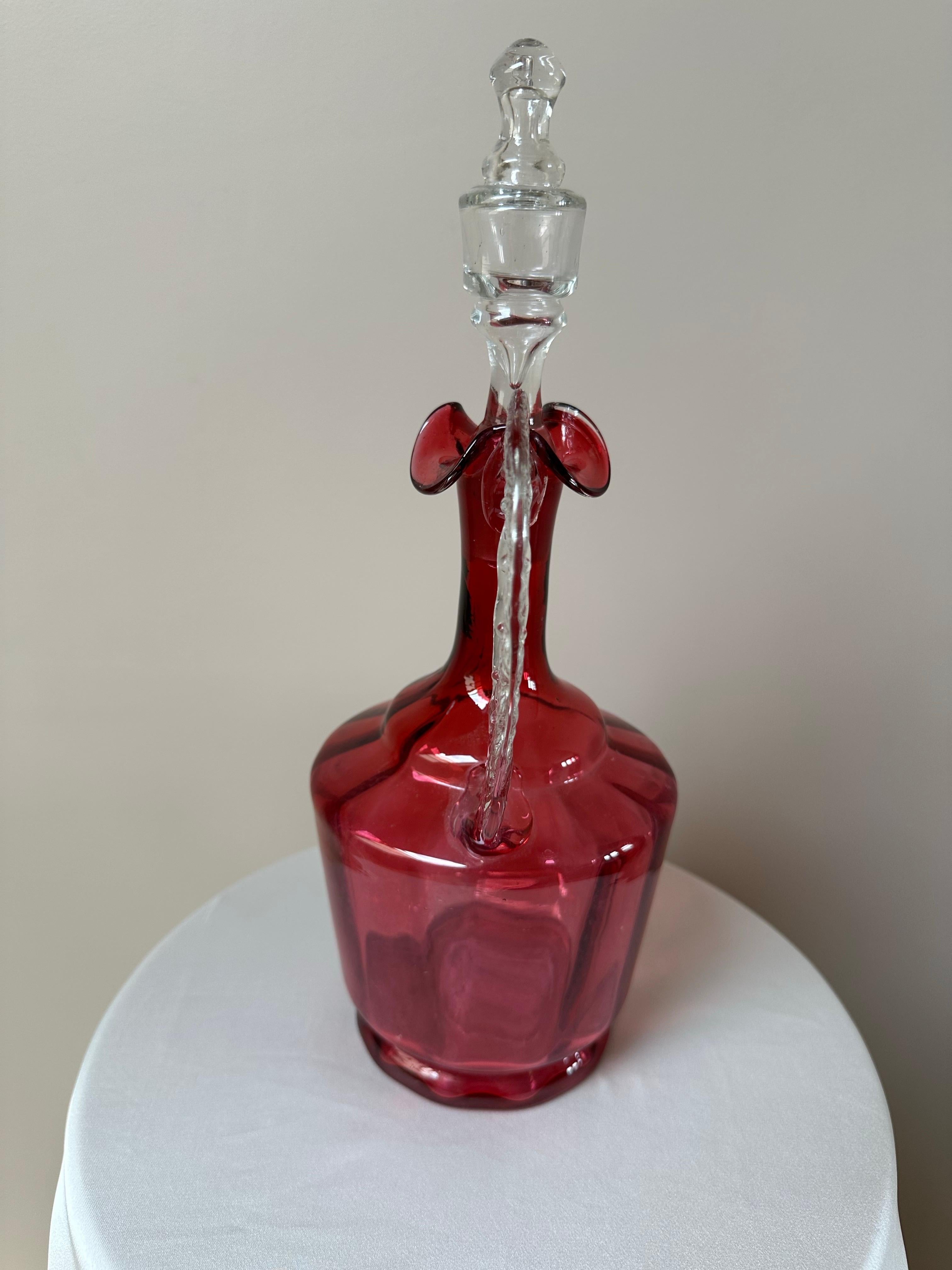 Carafe victorienne en verre soufflé à la main, 19e siècle en vente 7