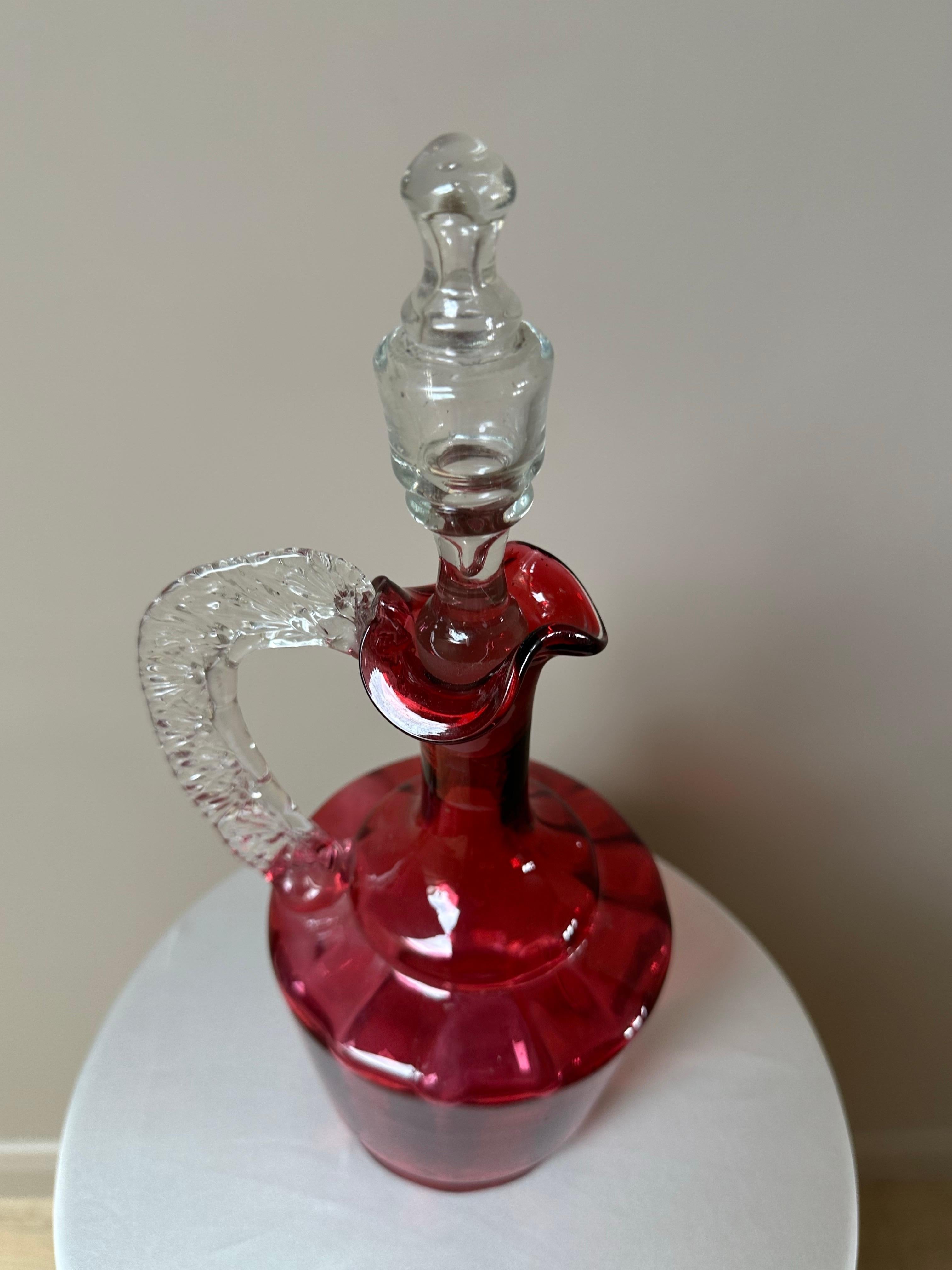 Carafe victorienne en verre soufflé à la main, 19e siècle en vente 9