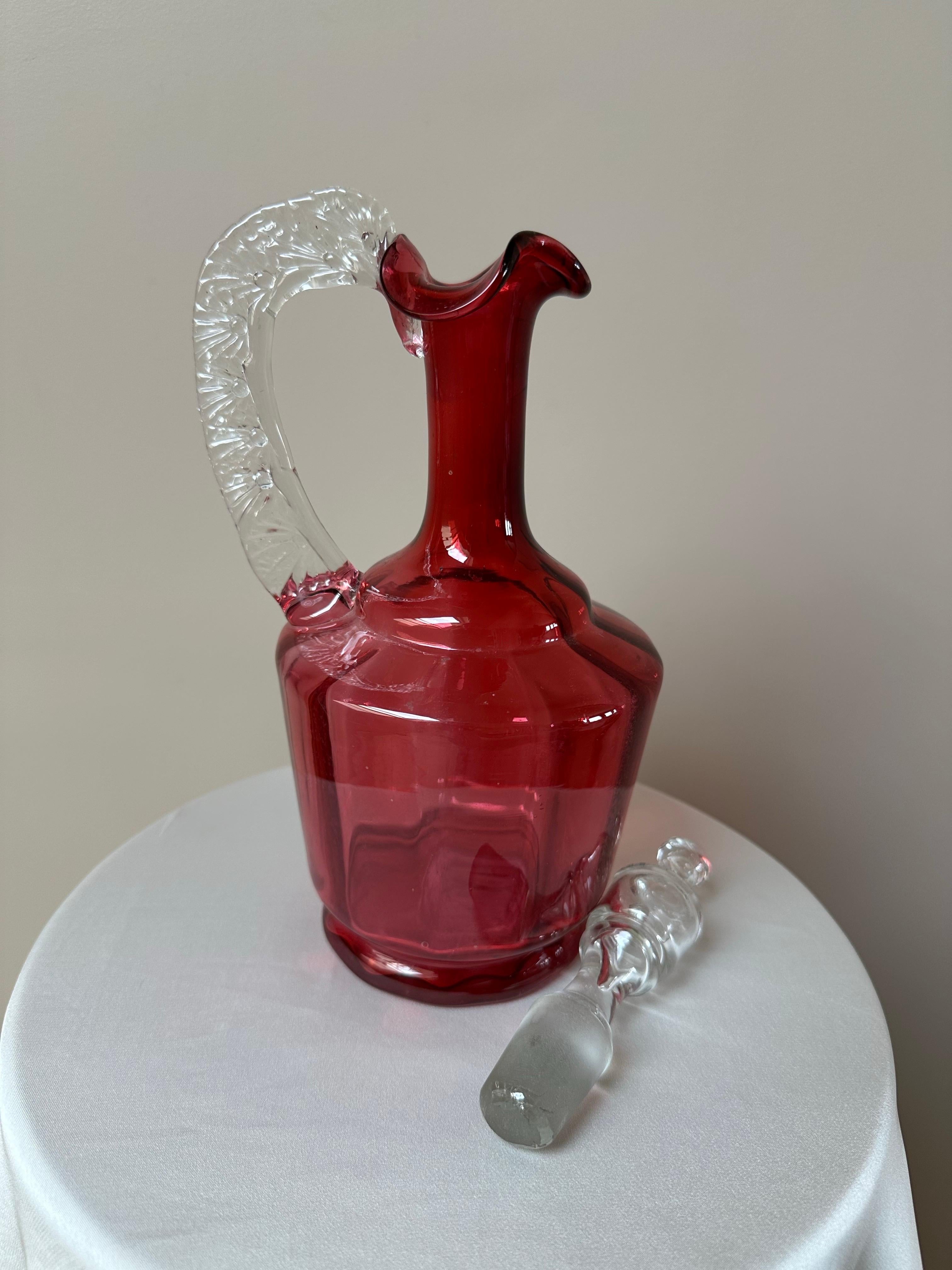 Carafe victorienne en verre soufflé à la main, 19e siècle en vente 10