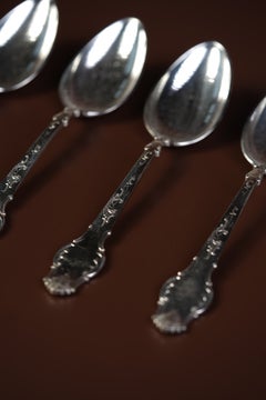 Servizio da tavola vintage francese placcato argento, 12 pezzi, forchette e cucchiai, 1940