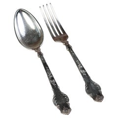 Servizio da tavola vintage francese placcato argento, 12 pezzi, forchette e cucchiai, 1940