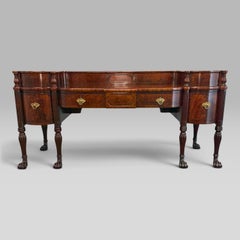 Regency Inlaid Flame Mahogany Sideboard with Six Lion Paw Feet, c.1811–1820