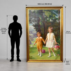 Retrato al óleo británico de los niños Turbutt, obra de George F. Bird, 1929