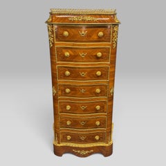 French Kingwood, Rosewood & Tulipwood Ormolu Secretaire Chest, c.1890