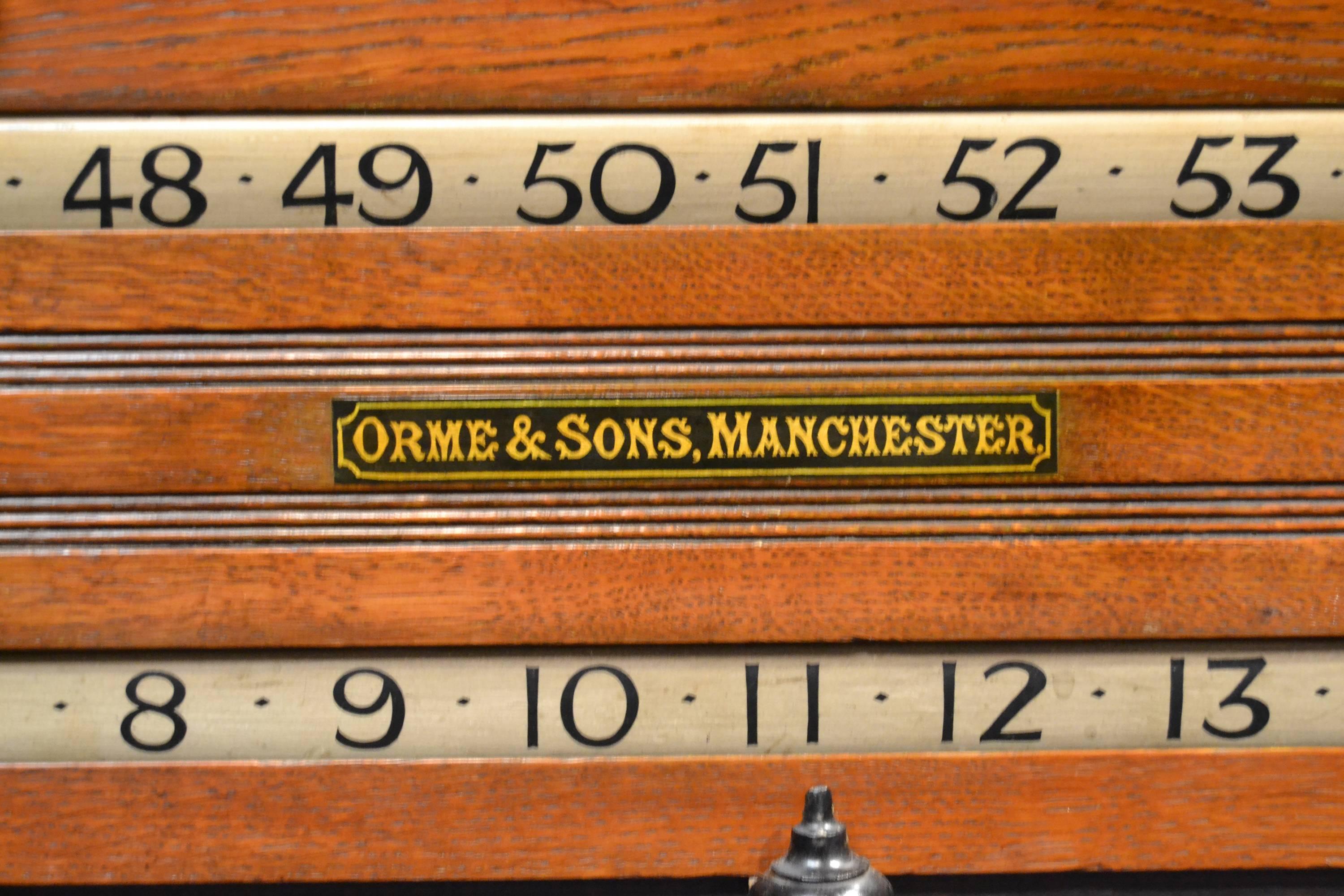 Billiard snooker life pool scorer marker oak english by orme manchester london In Good Condition For Sale In Chilcompton, Radstock