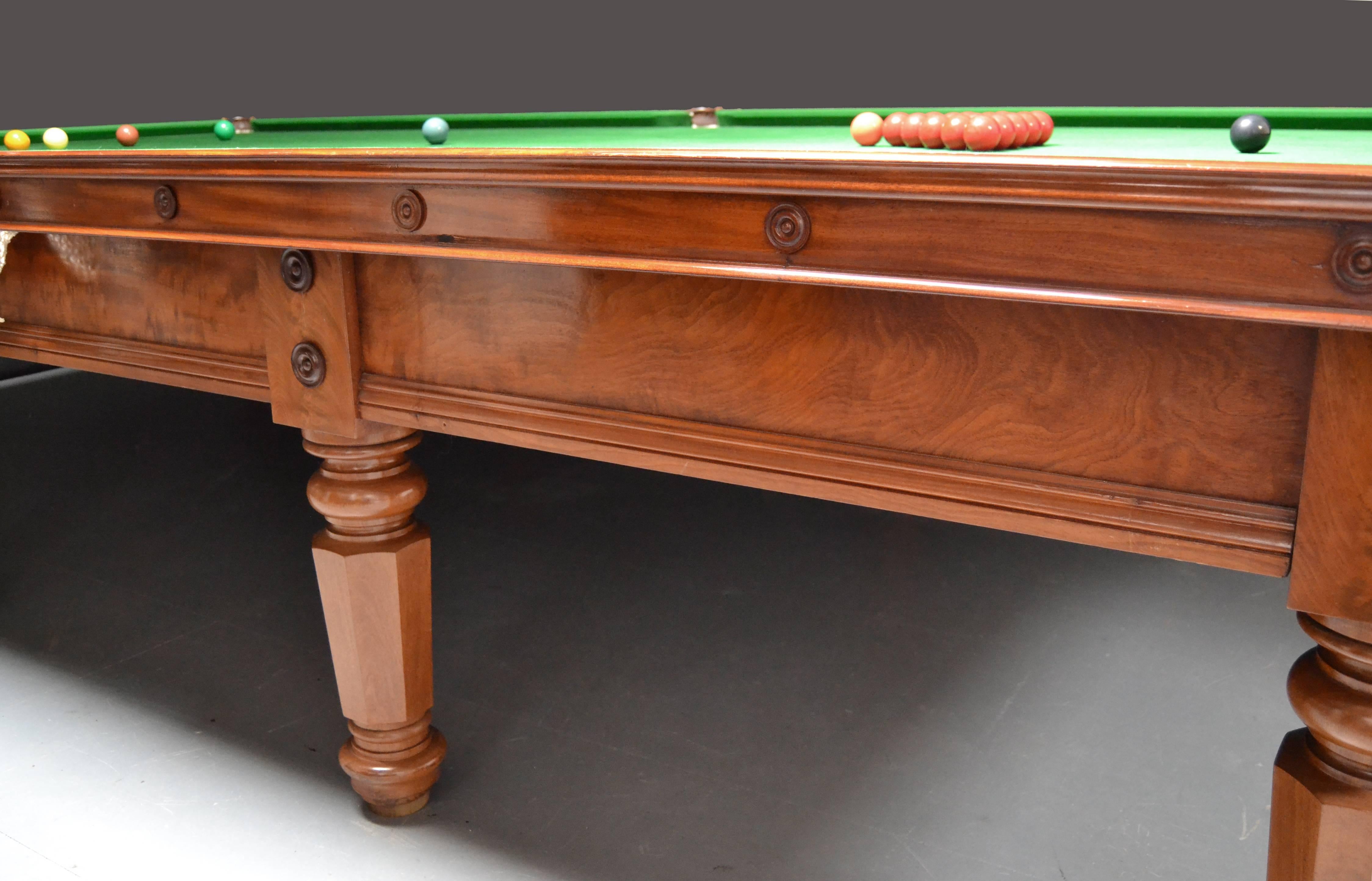 Billiard Snooker Pool Table, circa 1850 In Excellent Condition In Chilcompton, Radstock