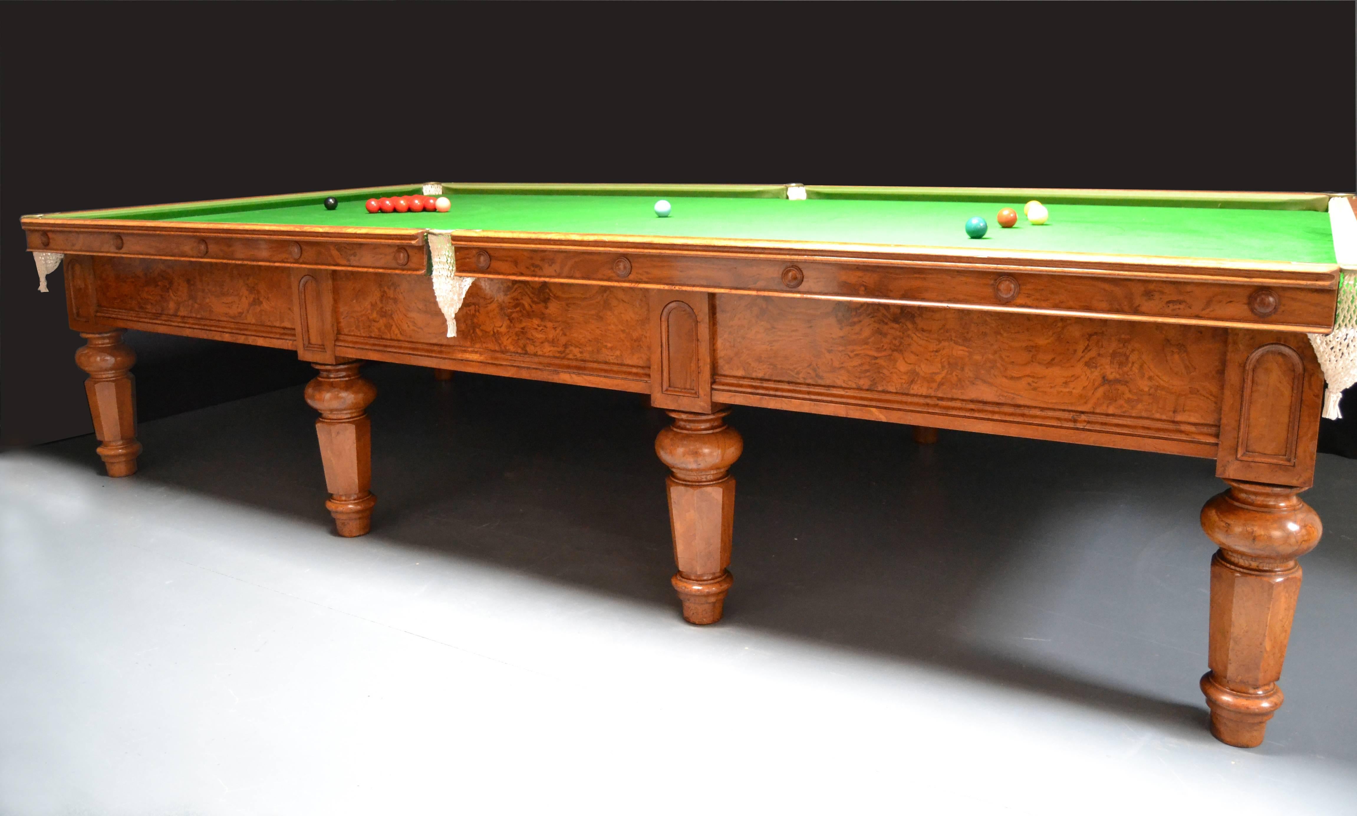 Billiard, Snooker Table Made for the 5th Earl of Hardwicke In Good Condition In Chilcompton, Radstock