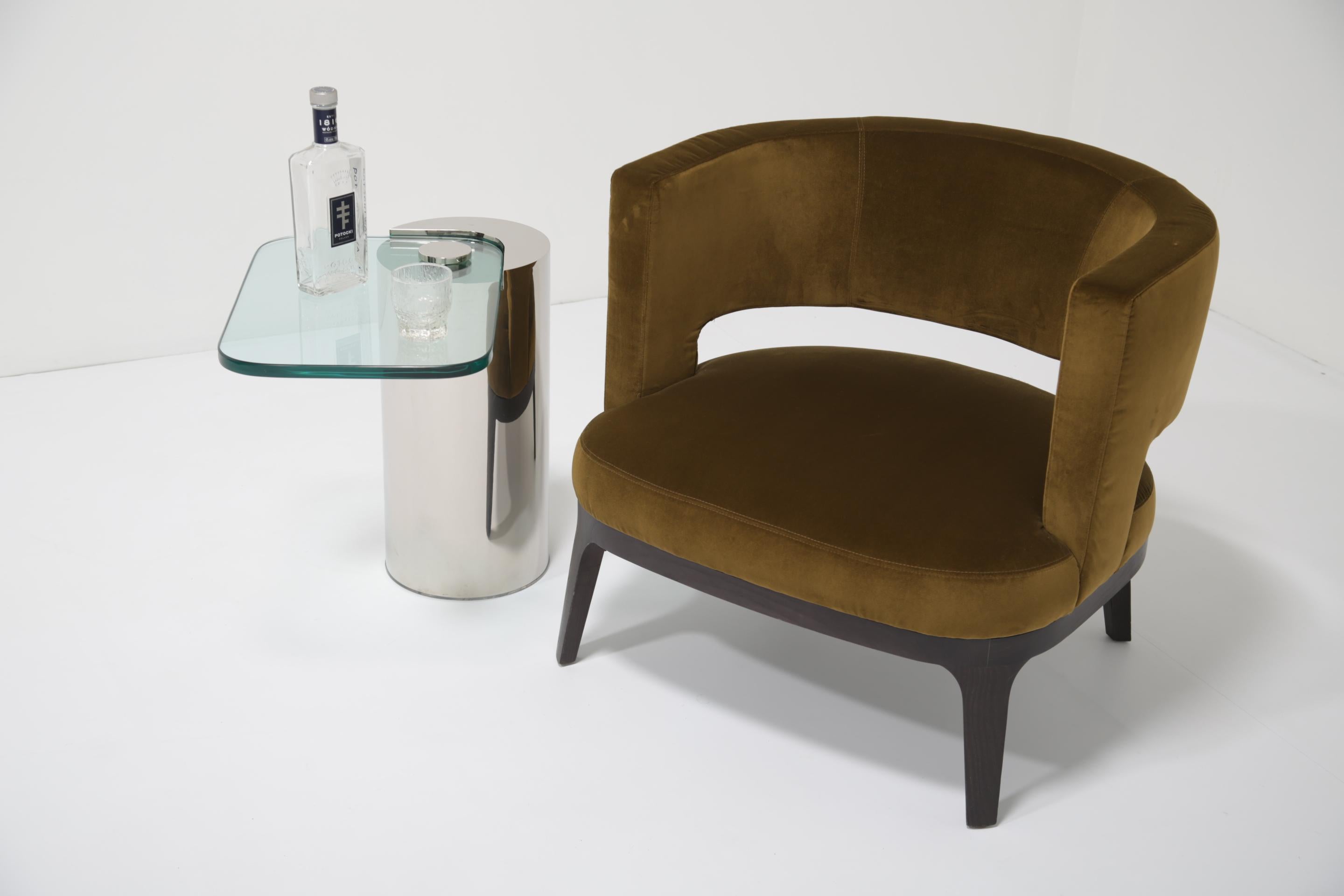 Table Cocktail Cantilever en verre et chrome du milieu du siècle par Karl Springer, années 1970. en vente 9