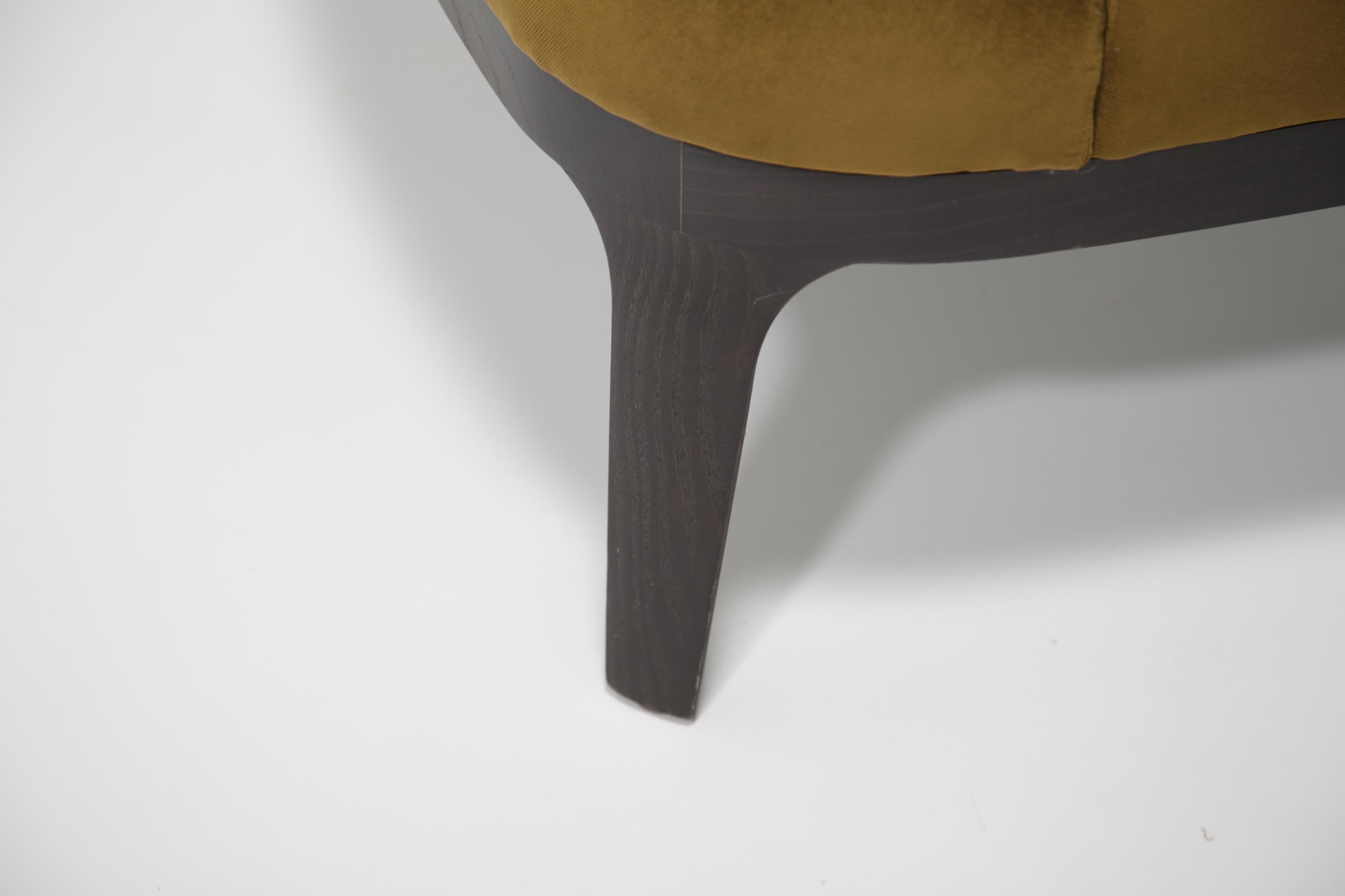 Coppia di poltrone moderne in velluto verde oliva di Roberto Lazzeroni, Flexform in vendita 1