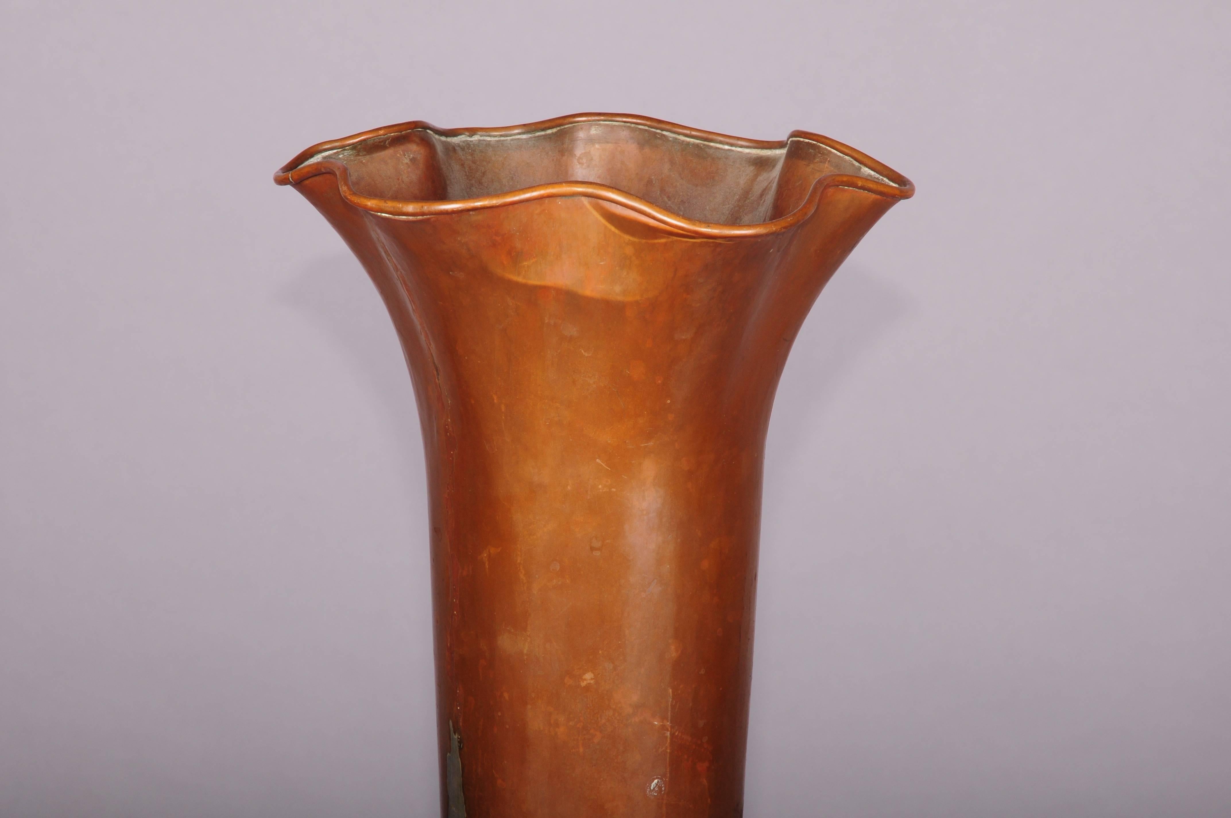 European Big Art Nouveau Wrought Iron Vase