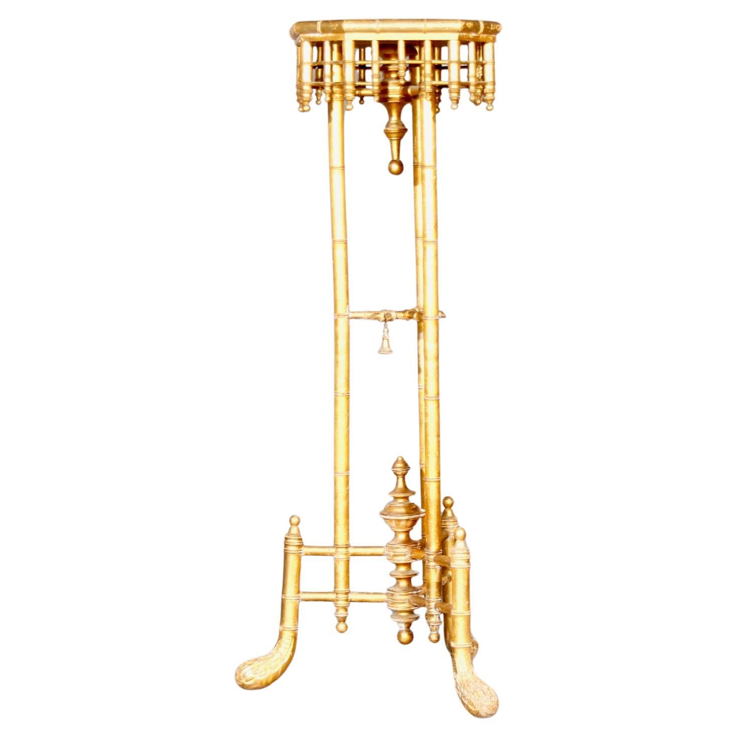 gilded pedestal table For Sale