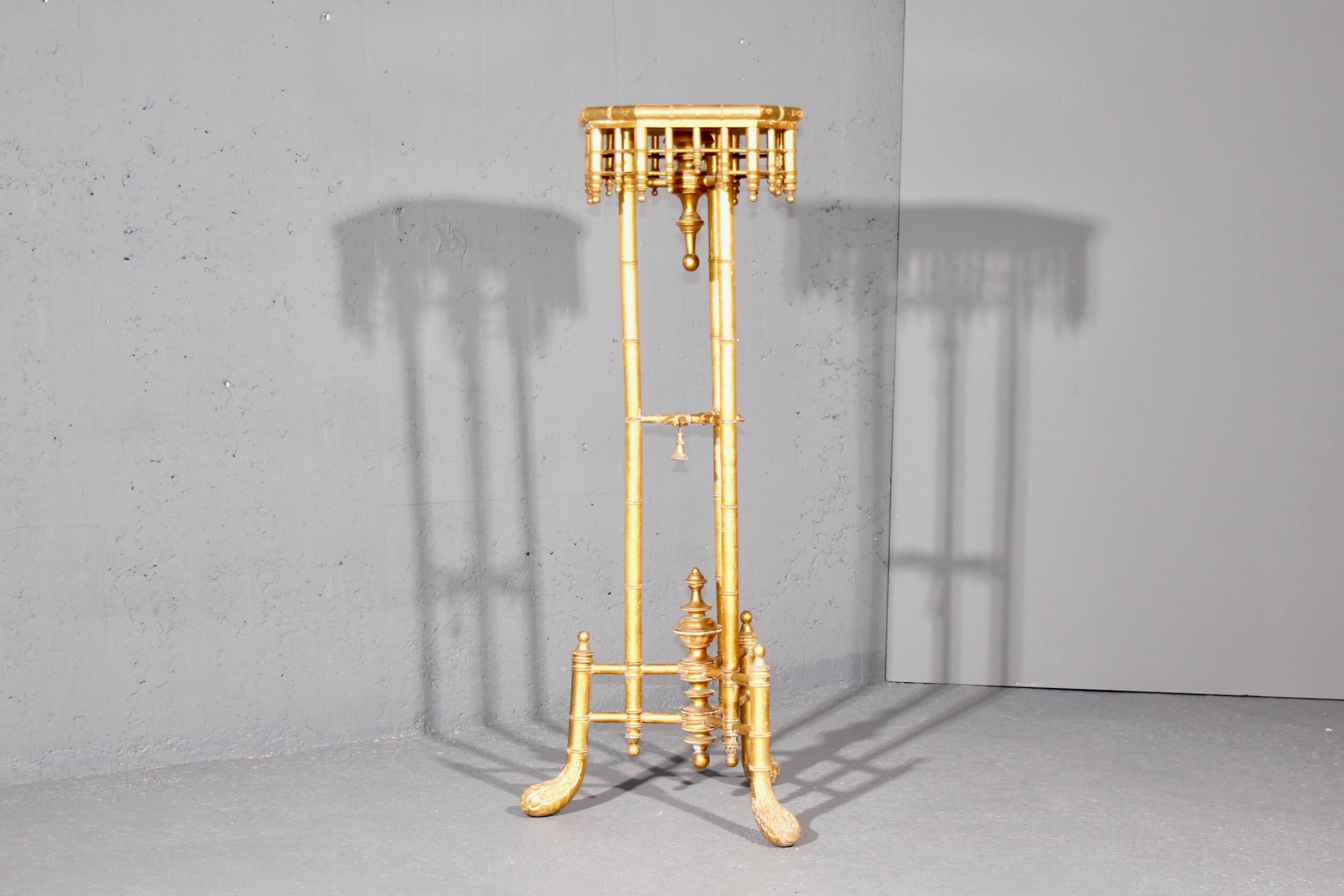 European gilded pedestal table For Sale