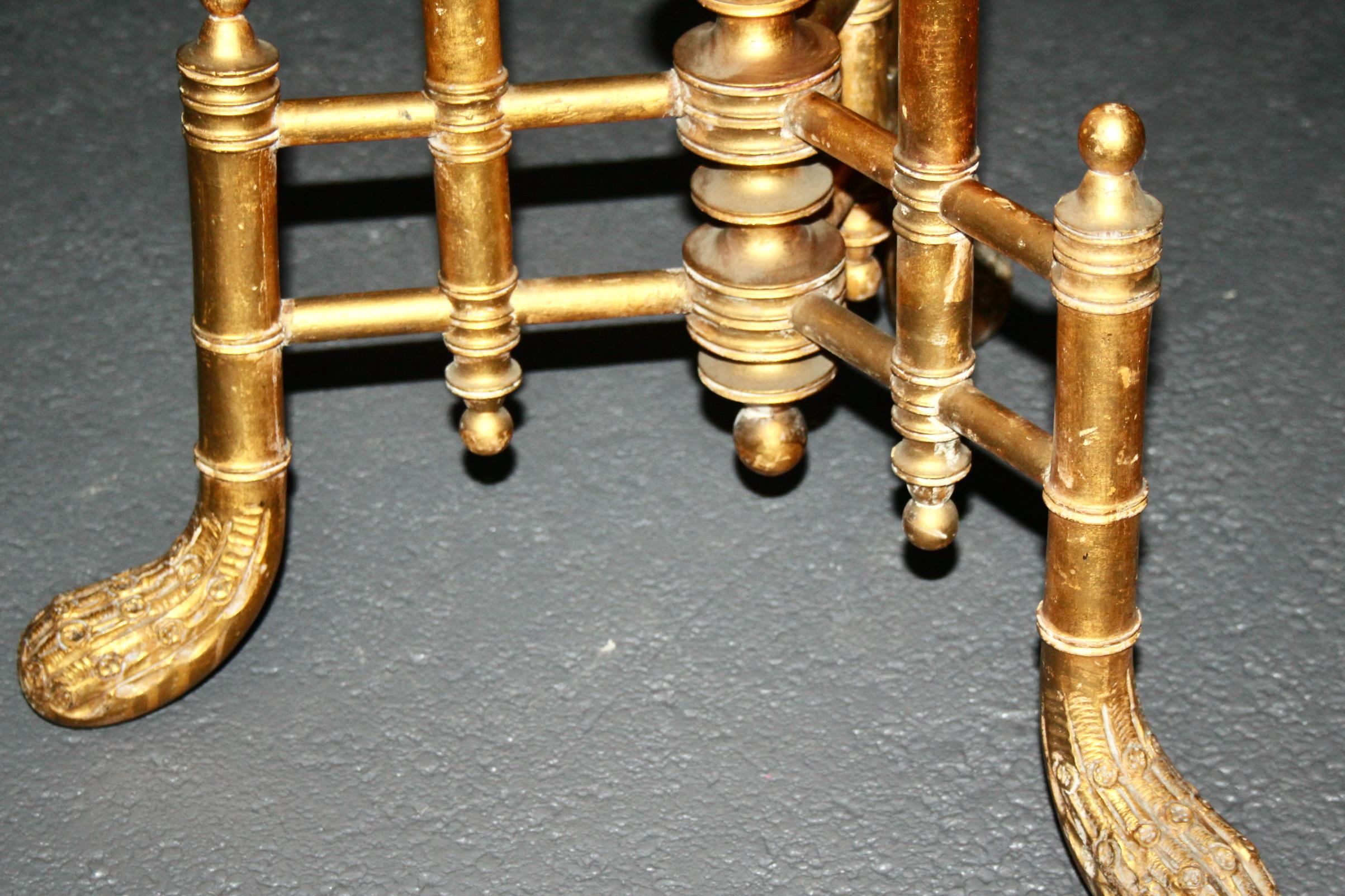 19th Century gilded pedestal table For Sale