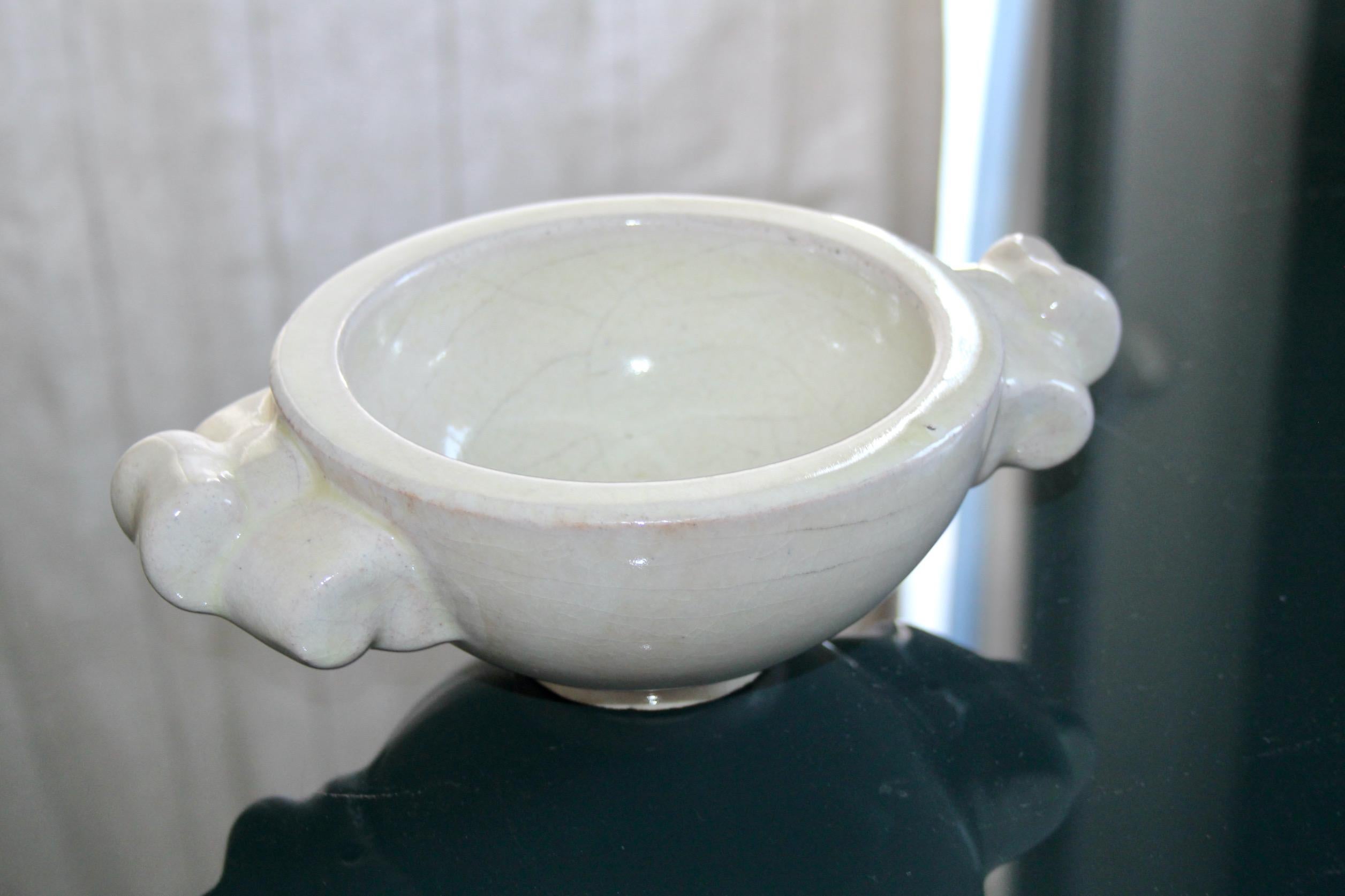 Vaso decorativo bianco di Paul Bonifas con piccoli danni, vedi foto