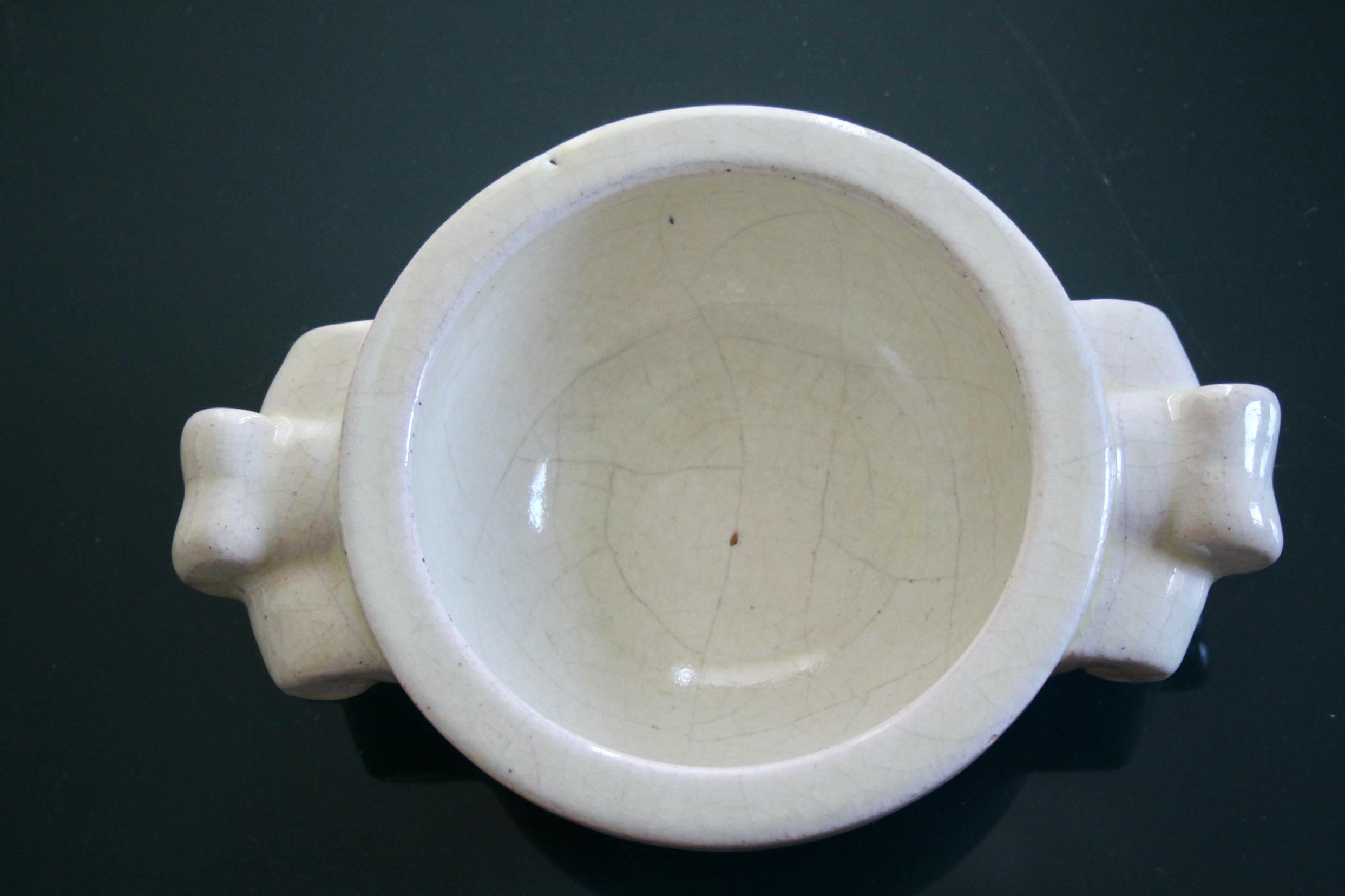 Ceramica Vaso in ceramica bianca Paul Bonifas firmato LIFA in vendita