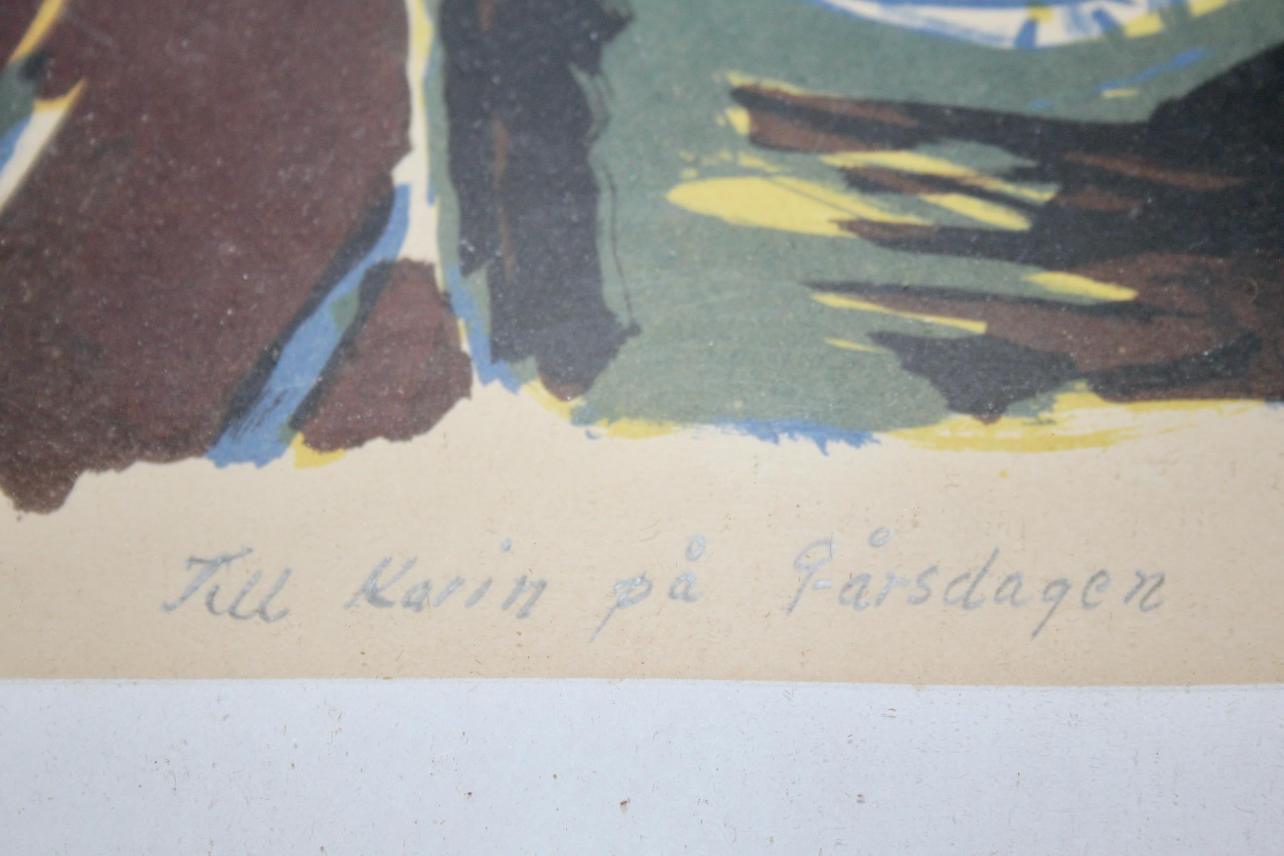 Dekorative Lithographie signiert und datiert 51 im Angebot 3