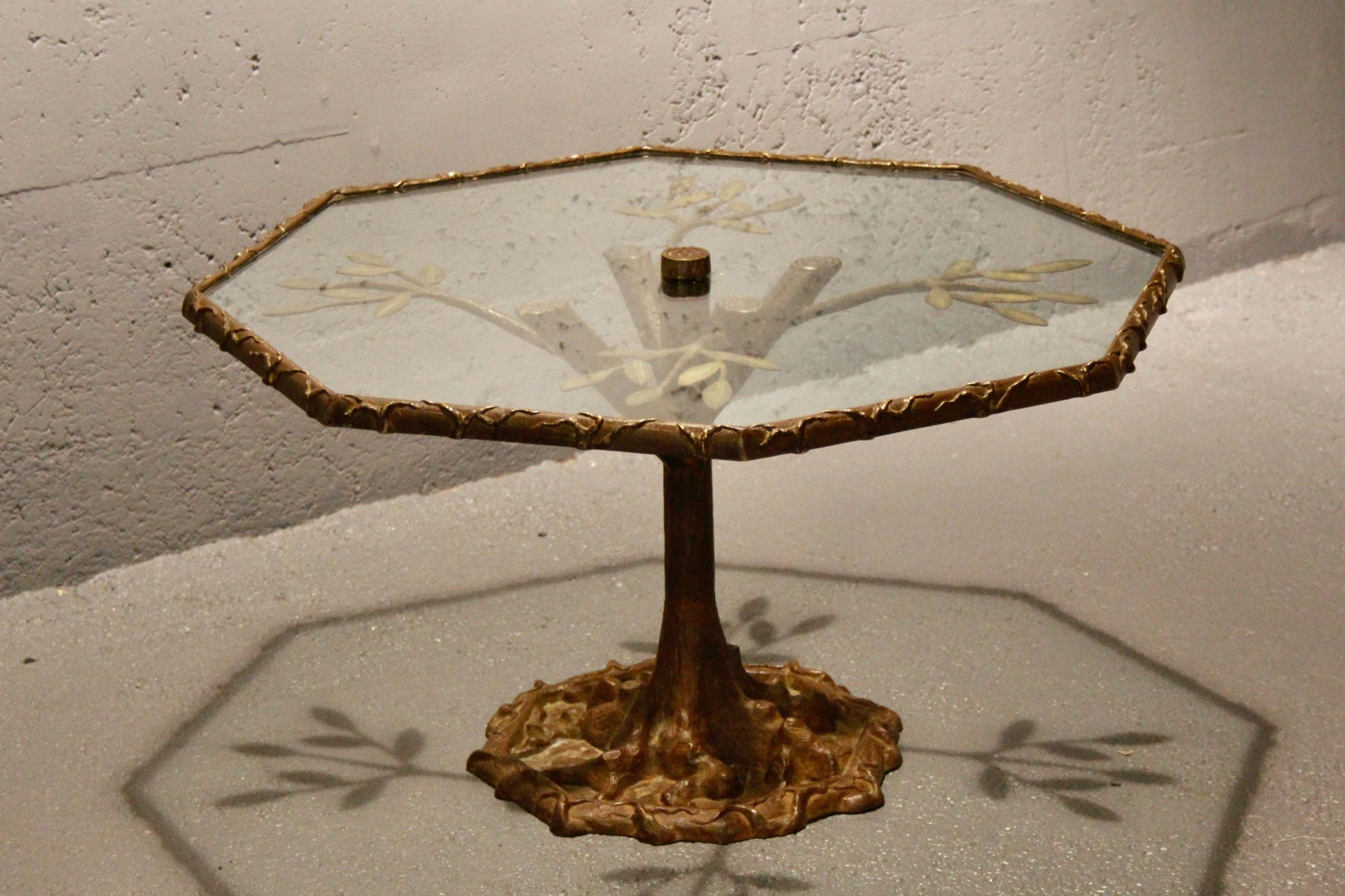 Table sculpture en bronze 