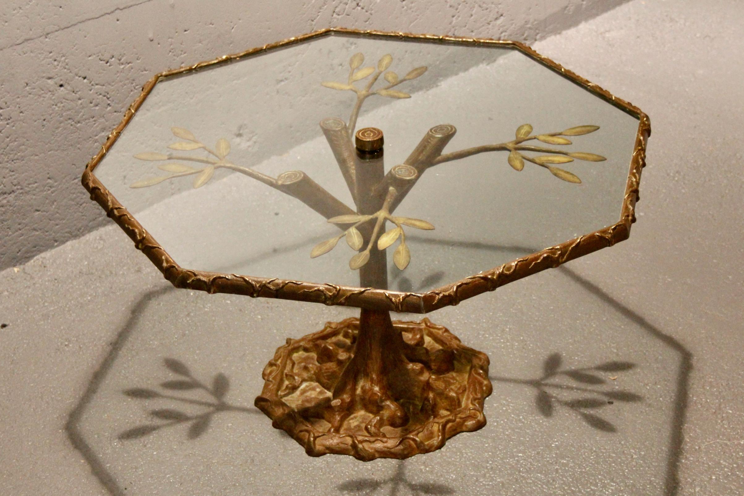 Table sculpture en bronze 