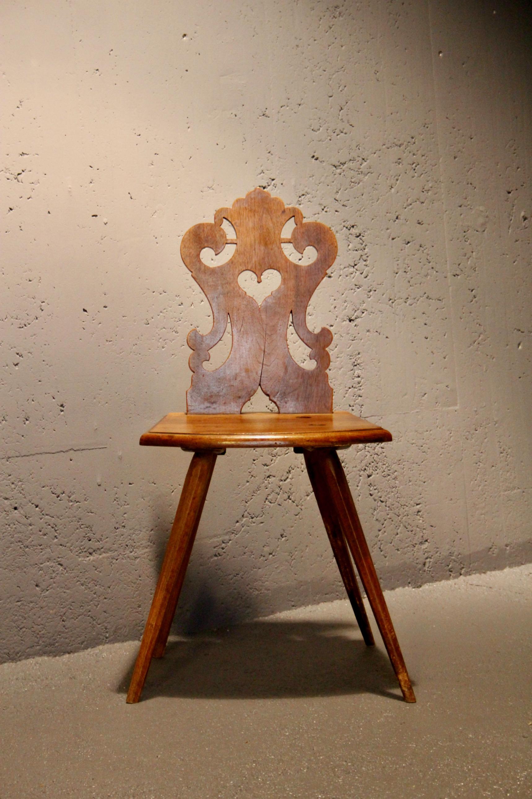 Swiss alp escabelle folk art chairs A103