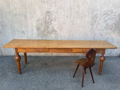 Large 19th Century Swiss Walnut Farmhouse Table