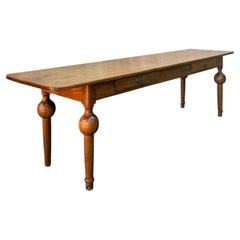 Large 19th Century Swiss Walnut Farmhouse Table