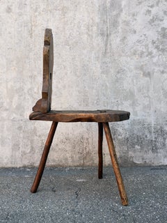Rare French Alpine Folk Art escabelle, Hautes-Alpes, Late 18th Century
