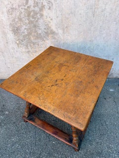 Alpine table, also known as Old Swiss table. It is square, made of fir wood