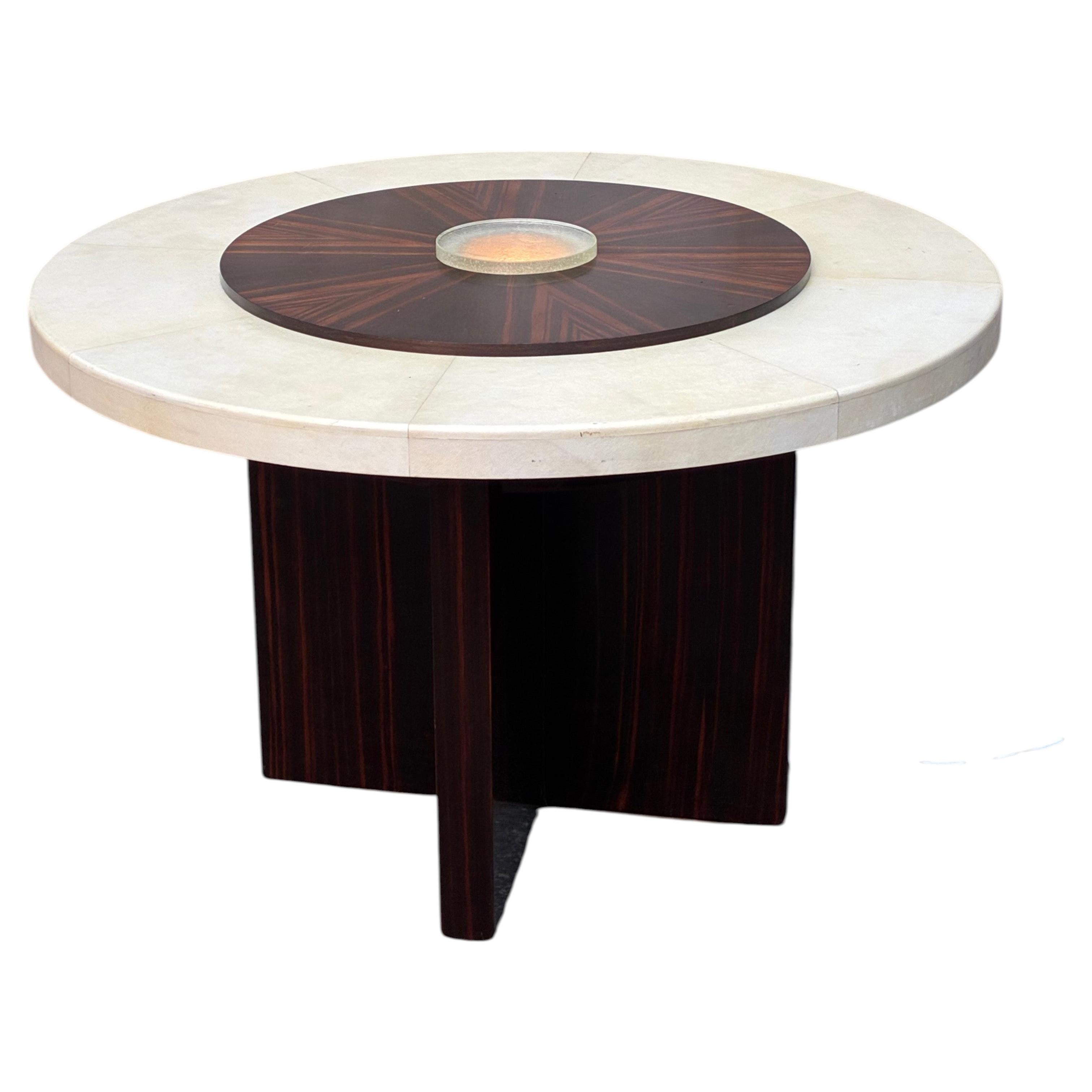 lluminated Art Deco period gueridon, comprising a small frosted glass top For Sale