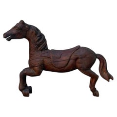 Carved wooden French carousel horse