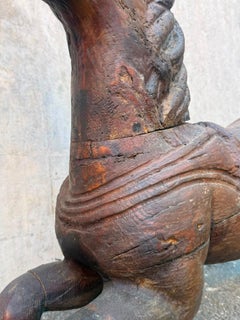 Carved wooden French carousel horse