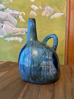 Ceramic vase signed and dated 1959 Gasser piece unique