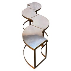 Tavolo da pranzo rotondo monumentale in bronzo della collezione “5 Element” di François Catroux