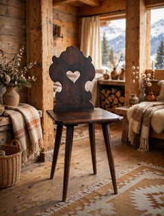 Swiss alp escabelle folk art escabelle circa 1860