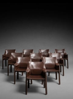Chaises « CAB 413 » de Mario Bellini pour Cassina, couleur tabac
