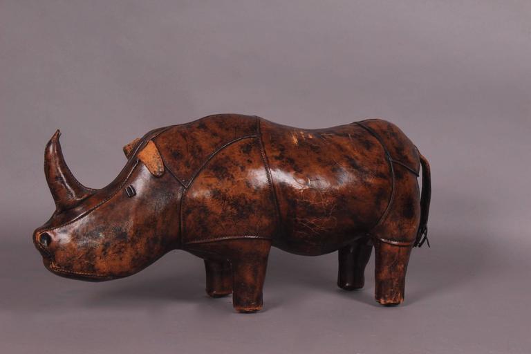 Original Leather Rhinoceros Footstool For Sale at 1stDibs