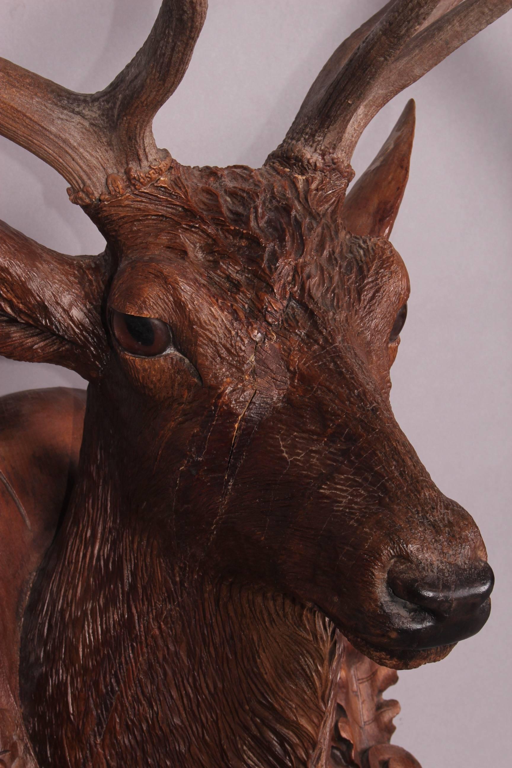 Pair of Black Forest Lifesize Stag Head 2
