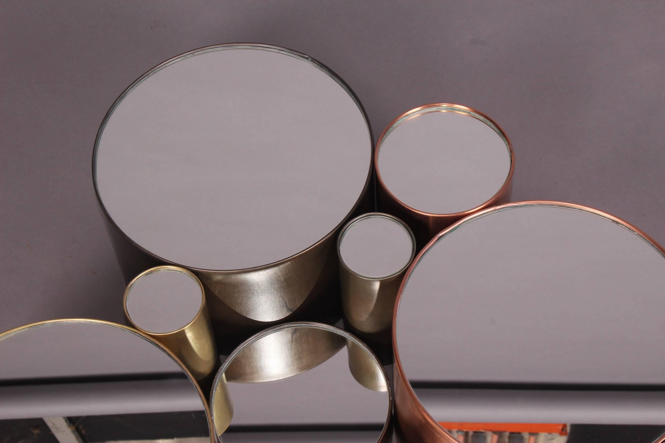 Contemporary Copper, Brass or Zinc Wall Mirror Made to Order by Tic Tac