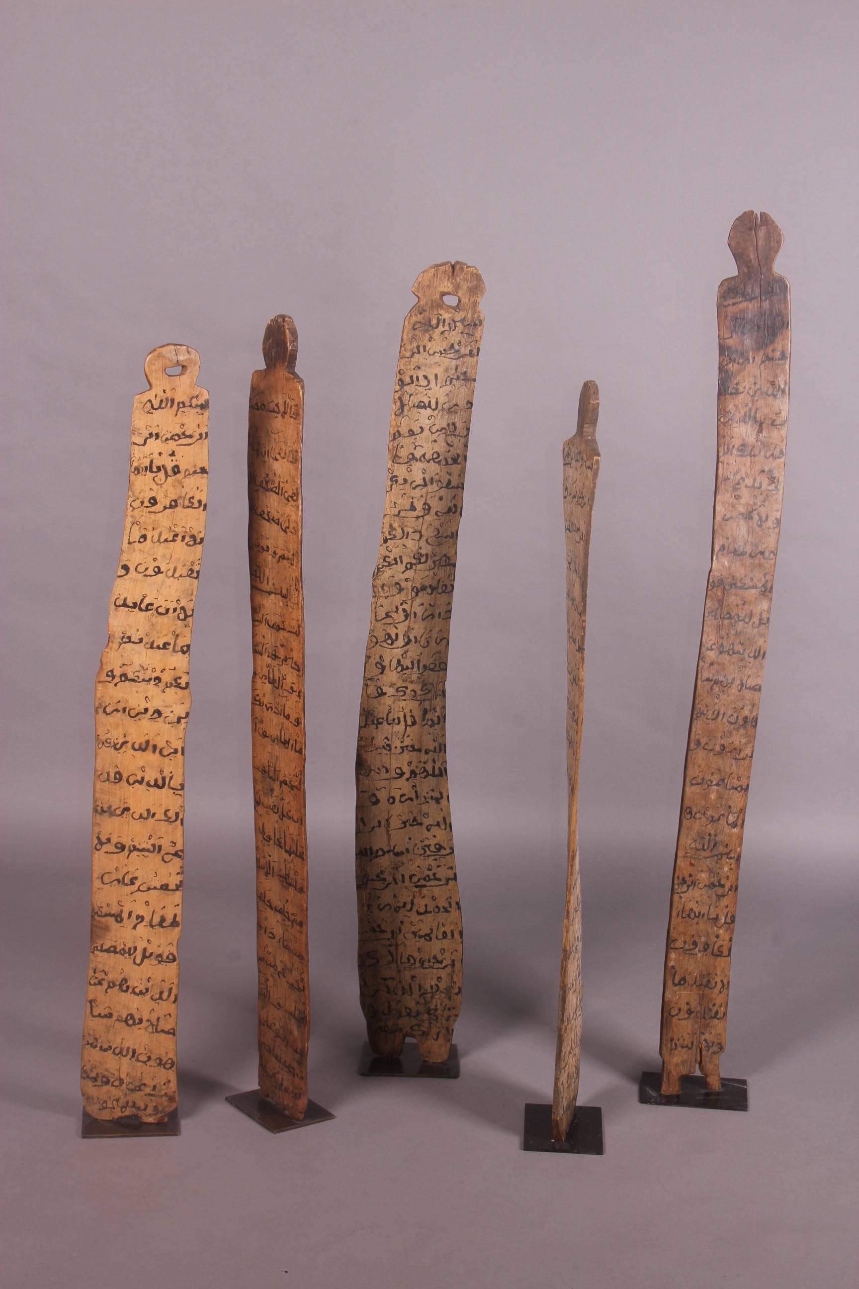 Wood Set of Five 20th Century Ethiopian Writing Board