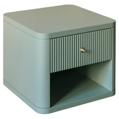 Green Nightstand by Carlotta Oddone, Crafted with Fine Woodworking in the Boho Chic Style