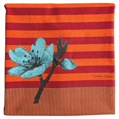 Handgefertigte Baumwoll-Tischdecke mit Streifen und Blumen von Carlotta Oddone im Boho-Stil