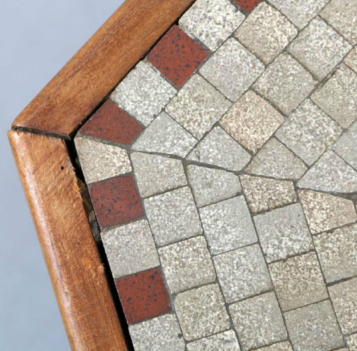 Stained Beech Coffee Table with Mosaic Inlays by a Danish Cabinetmaker, Denmark, 1950s For Sale