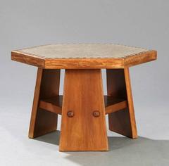 Beech Coffee Table with Mosaic Inlays by a Danish Cabinetmaker, Denmark, 1950s
