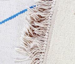 Handwoven Carpet in Off-White and Fair Blue Wool by Vibeke Klint, Denmark, 1960s