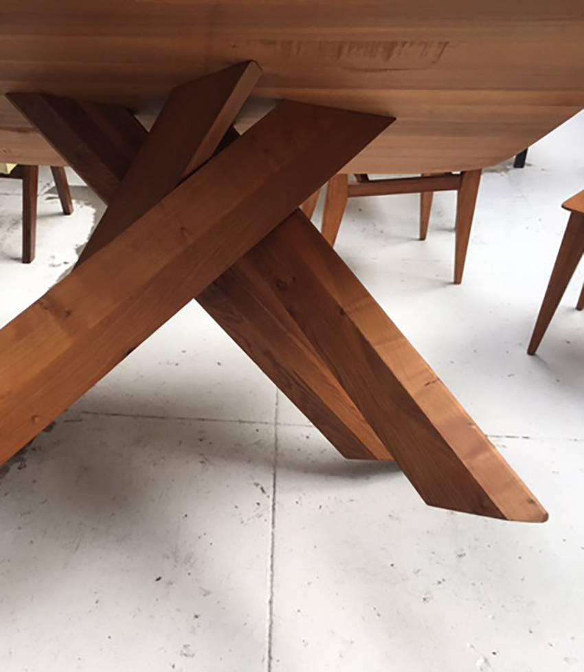 French Oval Dining Table by Pierre Chapo, France, Late 1970s For Sale
