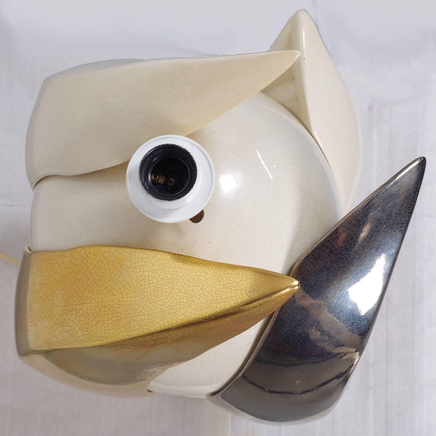 Very Rare Ceramic Table Lamp by Francois Chatain For Sale 1