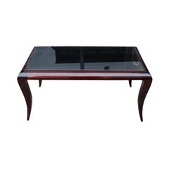 French Art Deco Period Coffee Table with Glass Top