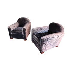 Documented French Art Deco Period Suite of Two Bergeres and a Sofa by Dominique